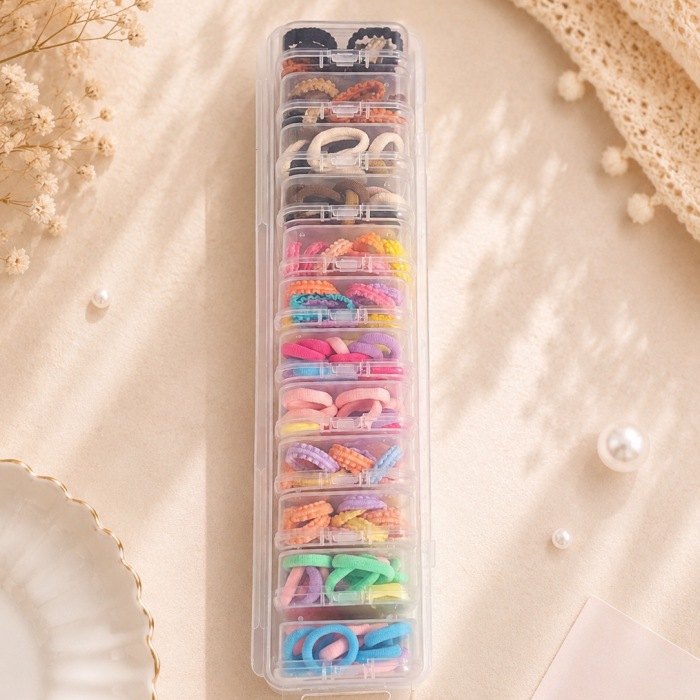 Mini Mix Hair Ties Organiser Set