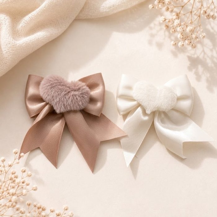 Heart Bow Clip Pair