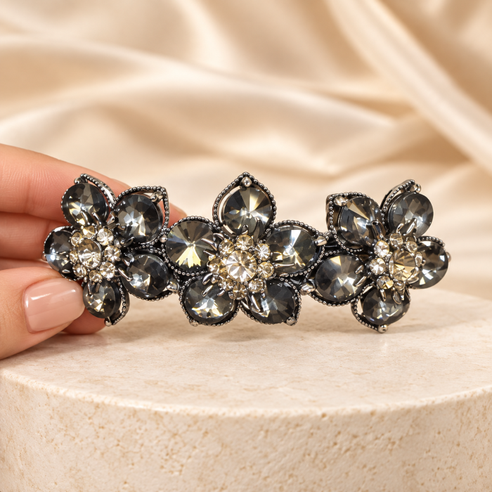 Smoky Petal Trio Barrette