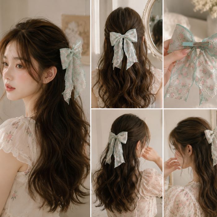 Dreamy floral hair bow
