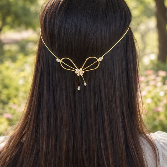 Golden Bow Charm Hairlet