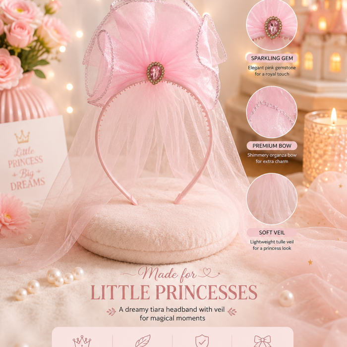 Princess Stone Veil Headband