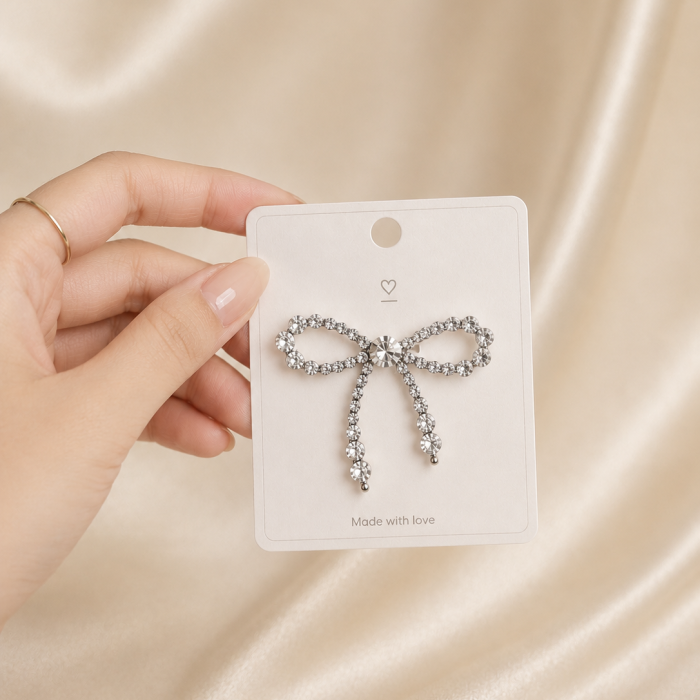 Rhinestone Mini Bow Clip